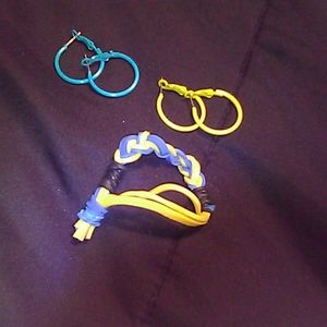 Home made bracelets with two sets of hoops